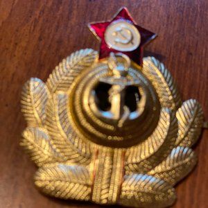Authentic Soviet Era Naval Officer hat badge (metal)